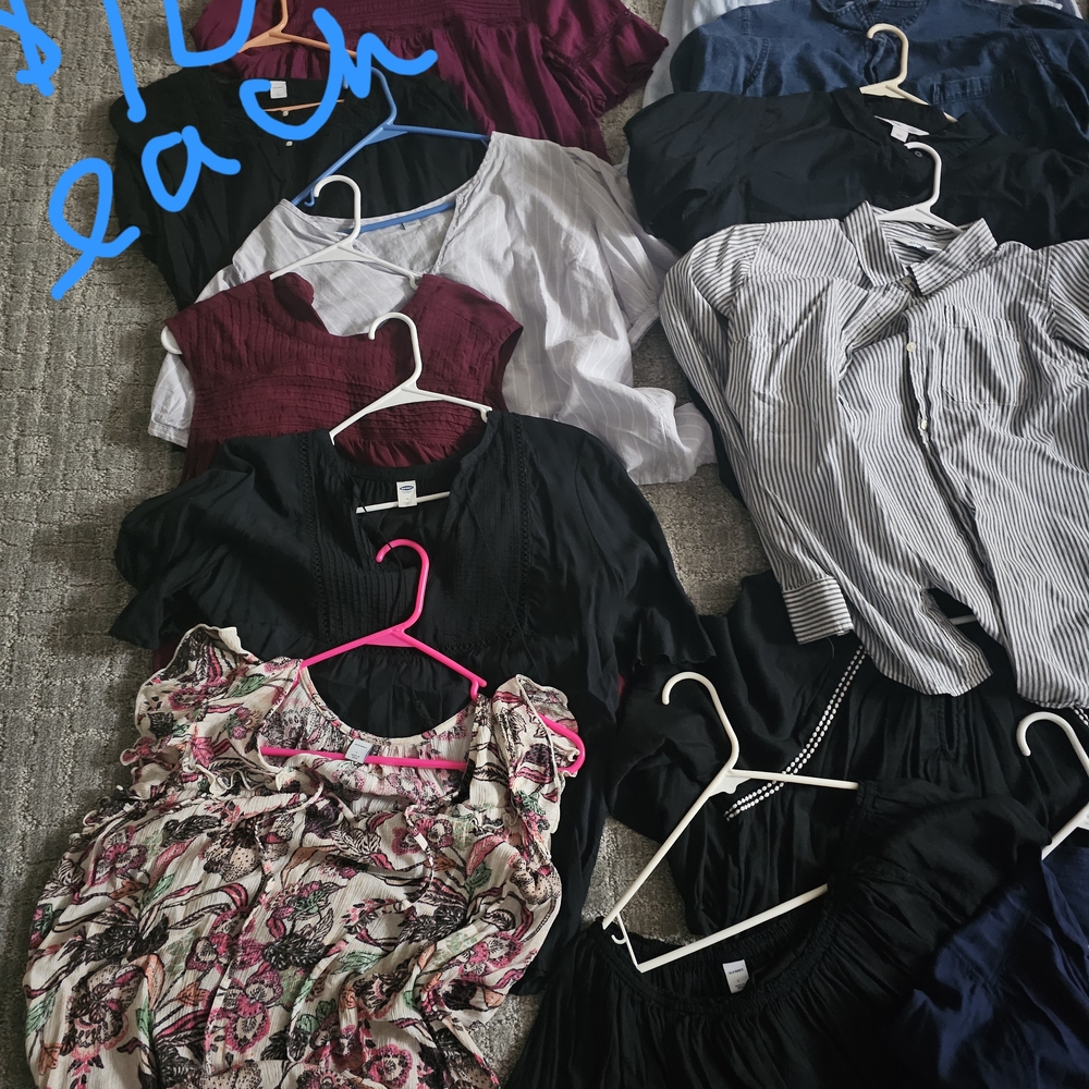Old Navy Women's Button Down Shirts - Burgundy, White, Black, Floral